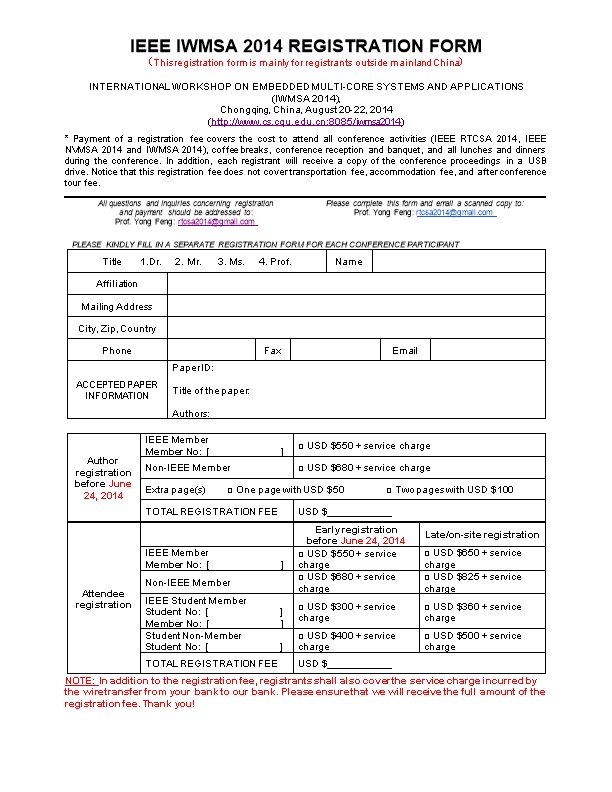 Ieee Nvmsa 2014 Registration Form