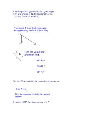 If the Length of a Hypotenuse of a Right Triangle