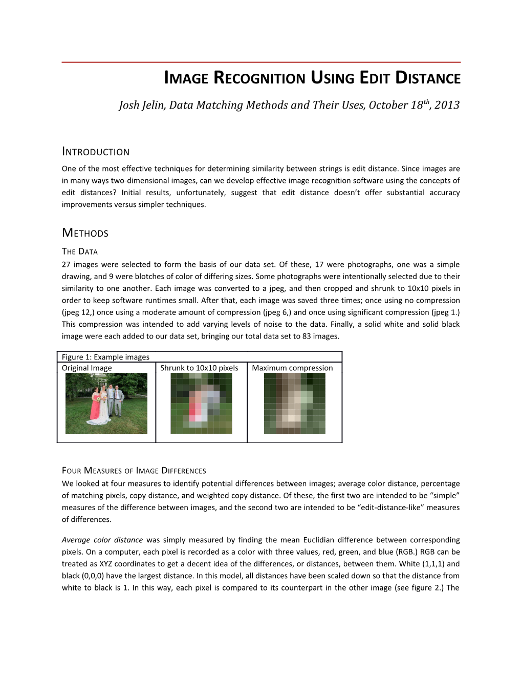 Image Recognition Using Edit Distance