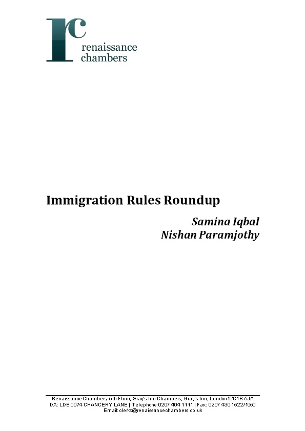 Immigration Rules Roundup