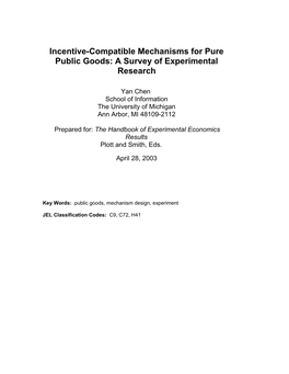 Incentive-Compatible Mechanisms for Pure Public Goods: a Survey of Experimental Research