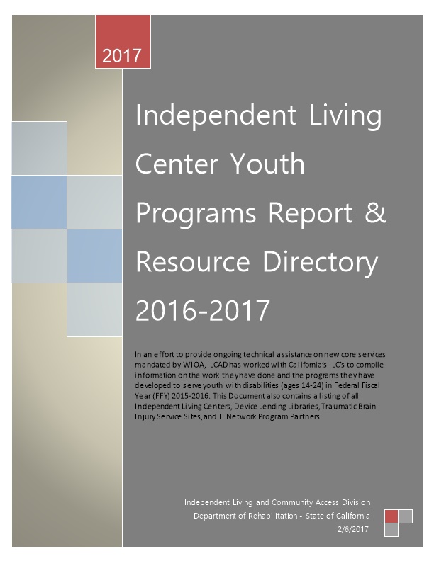 Independent Living Center Youth Programs Report & Resource Directory