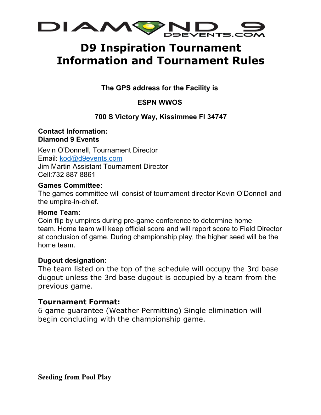 Information and Tournament Rules