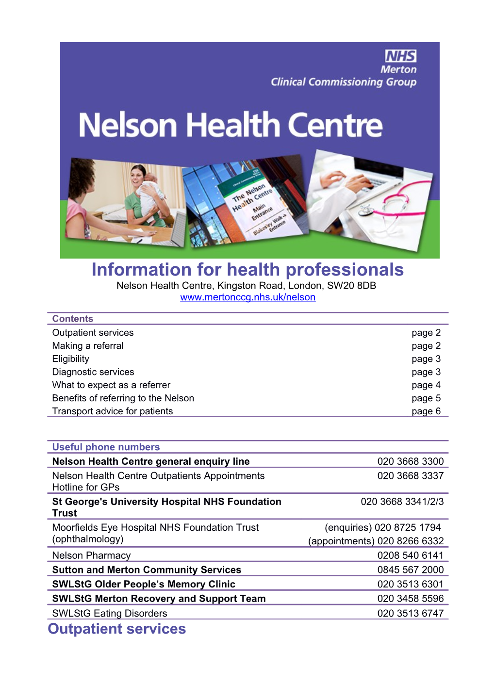 Information for Health Professionals