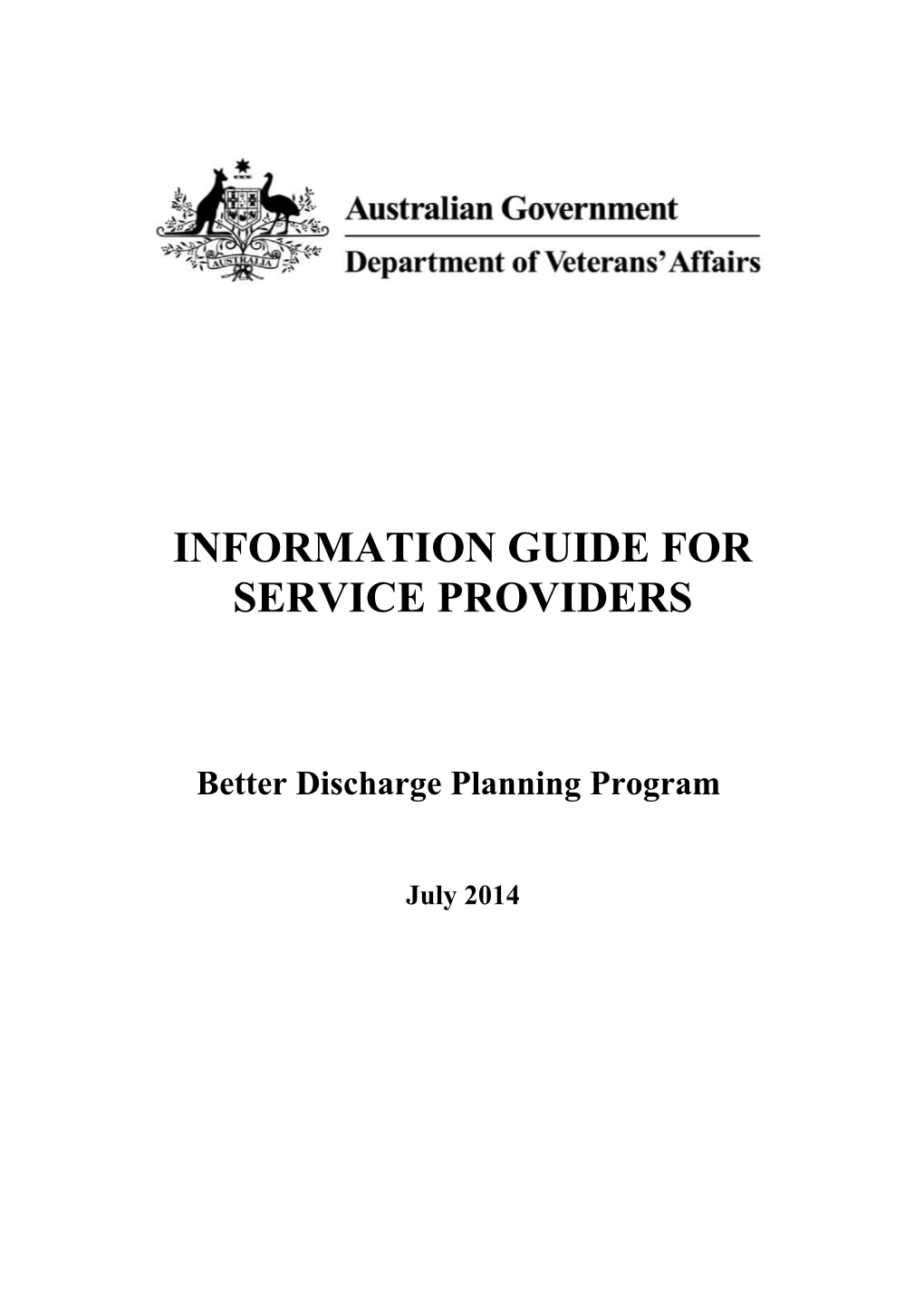 Information Guide for Service Providers