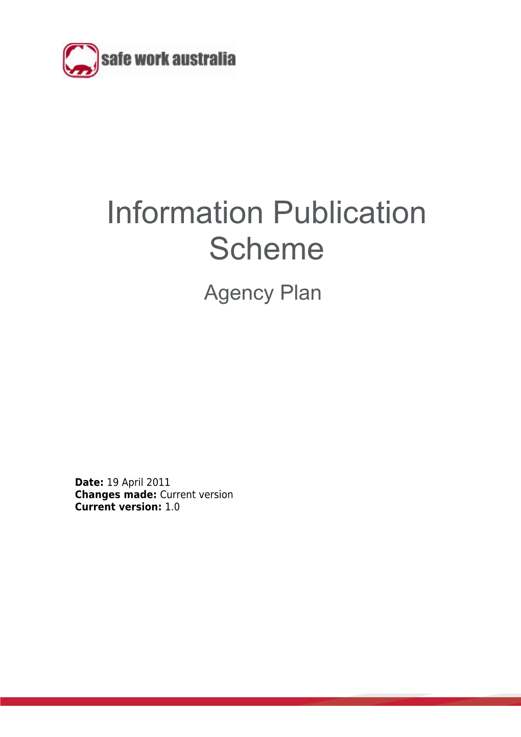 Information Publication Scheme - Agency Plan