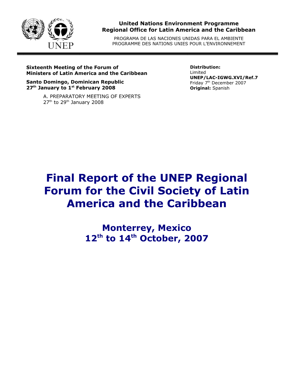 Informe Final Del Foro Regional