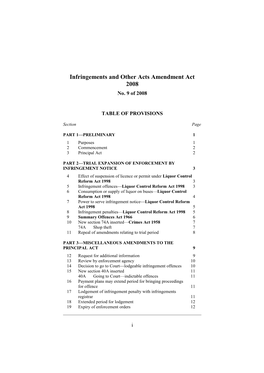 Infringements and Other Acts Amendment Act 2008
