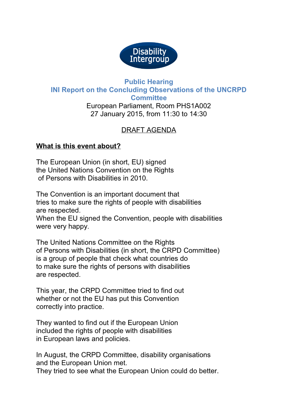 INI Report on the Concluding Observations of the UNCRPD Committee