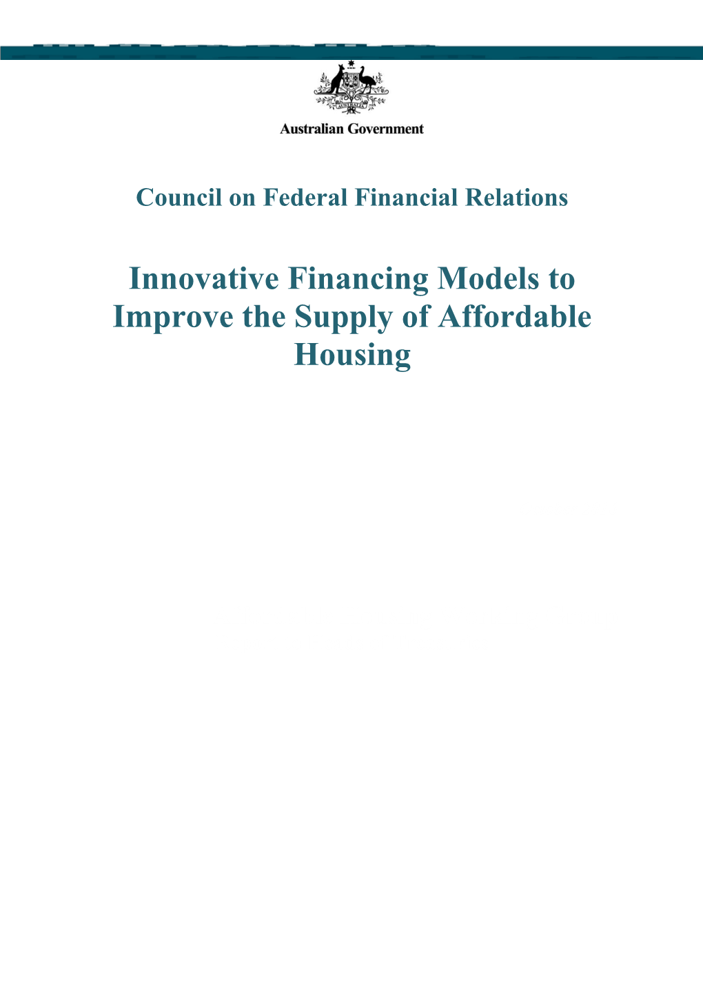 Innovative Financing Models to Improve the Supply of Affordable Housing