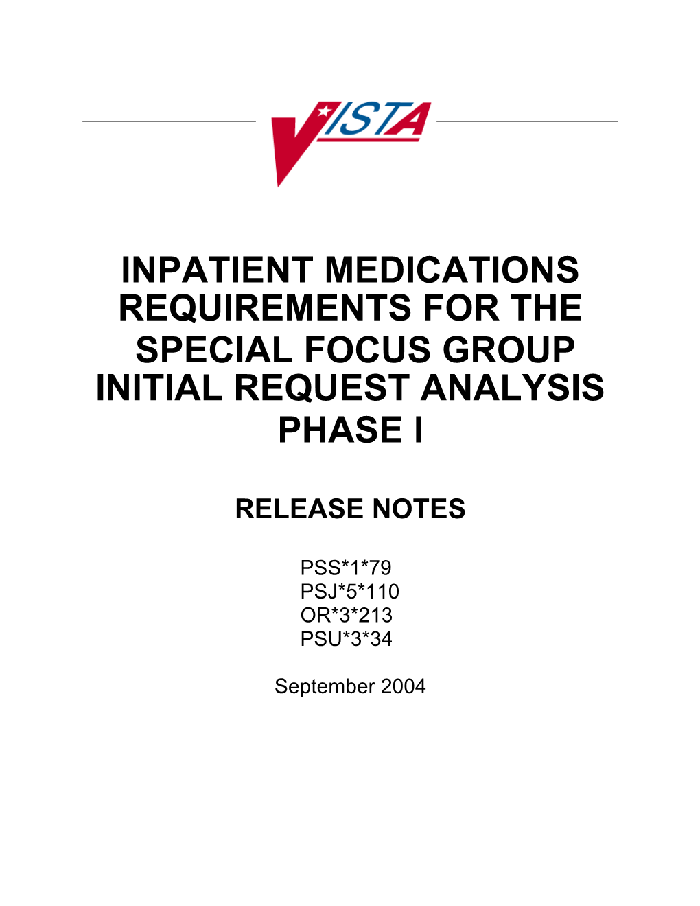 Inpatient Medications Requirements for The