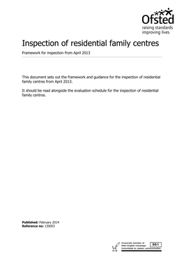 Inspection of Residential Family Centres