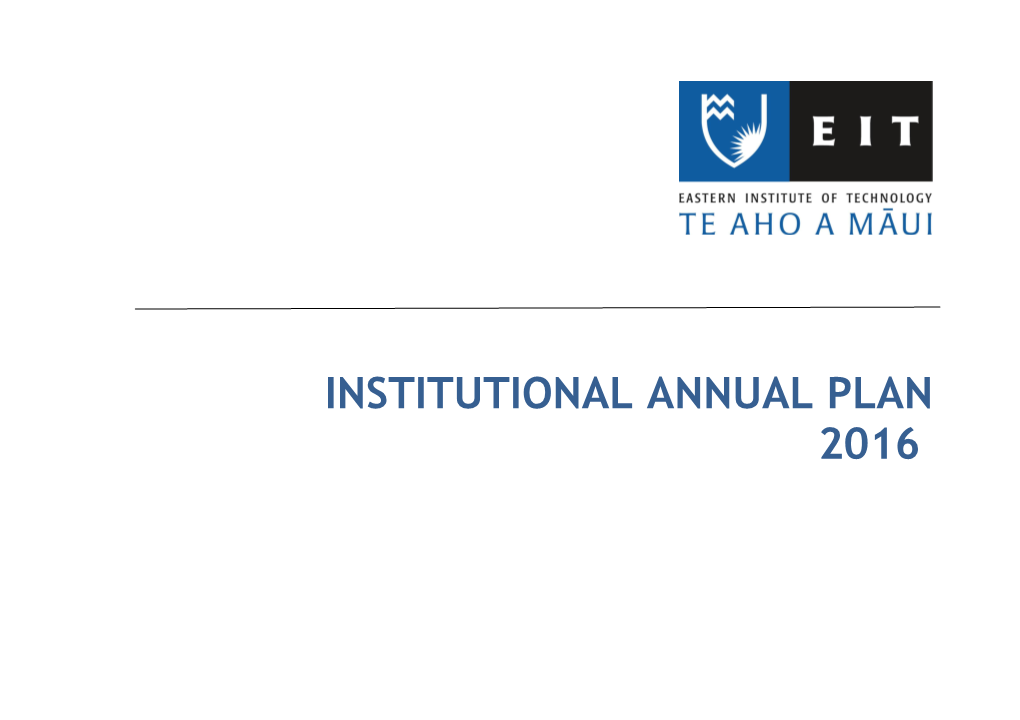 Institutional Annual Plan