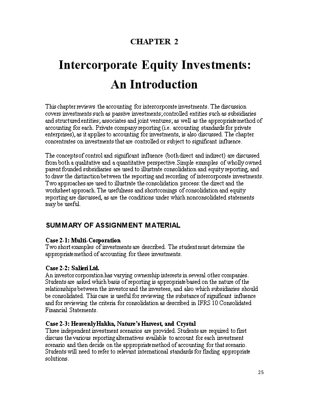 Intercorporate Equity Investments