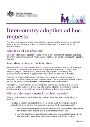 Intercountry Adoption Ad Hoc Requests
