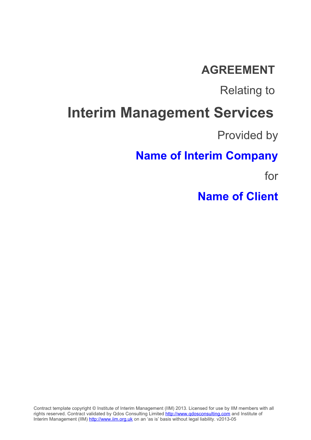 Interim Management Services