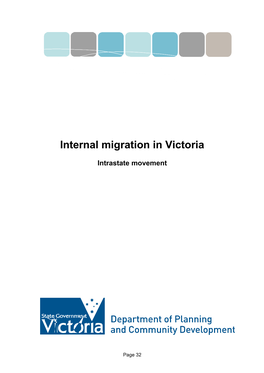 Internal Migration in Victoria