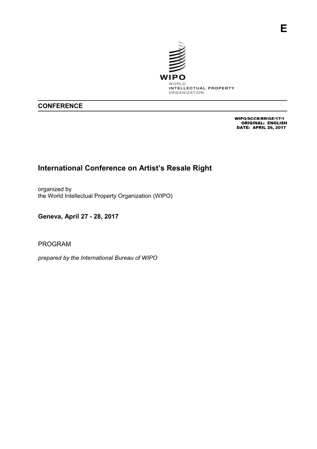 International Conference on Artist S Resale Right