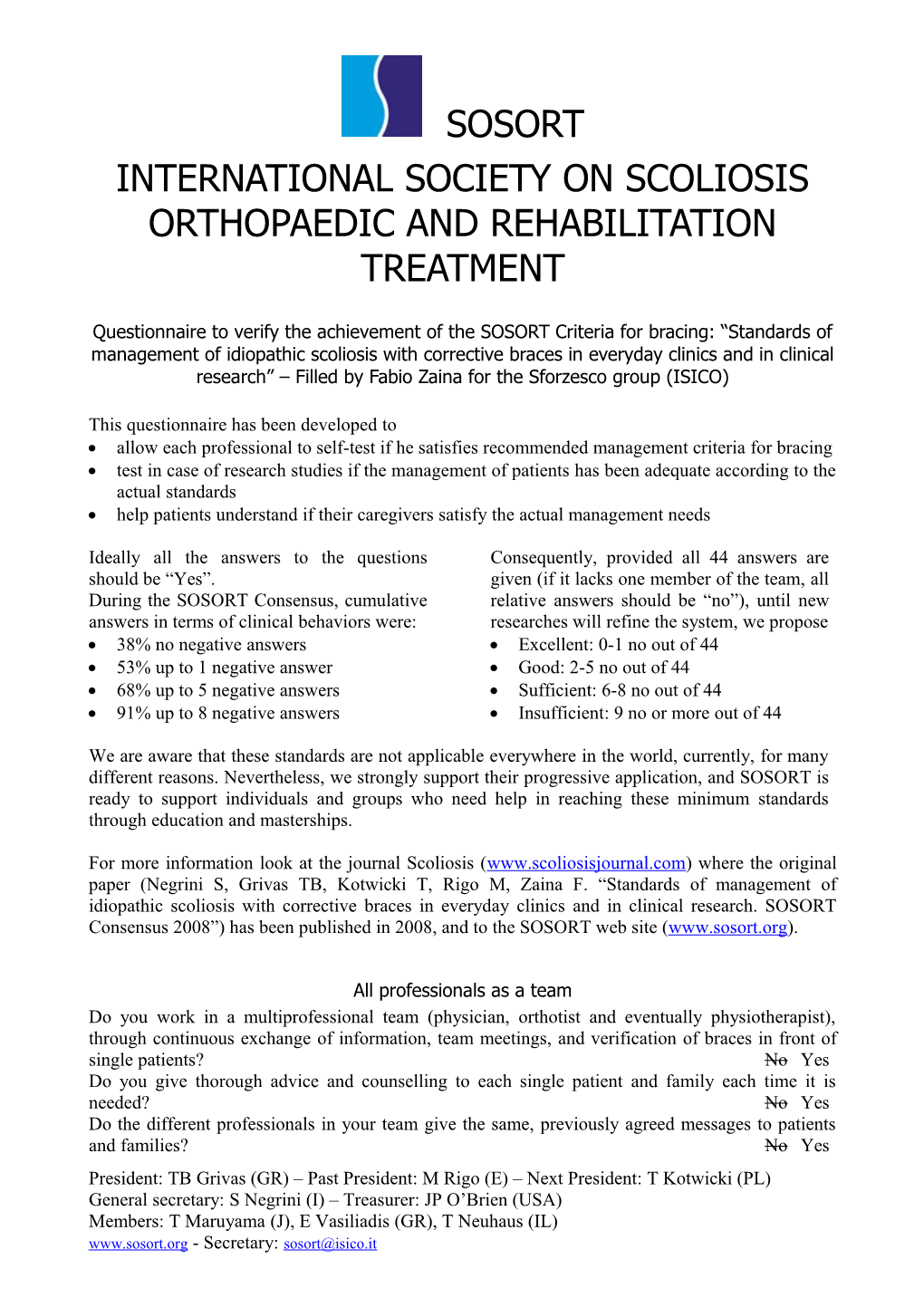 International Society on Scoliosis Orthopaedic and Rehabilitation Treatment