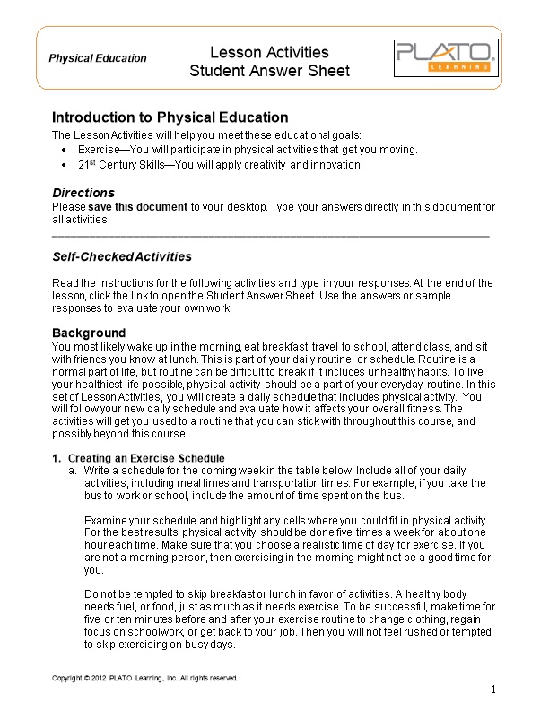 Introduction to Physical Education