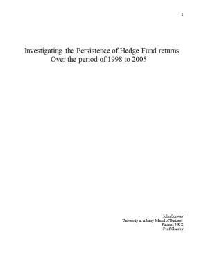 Investigating the Persistence of Hedge Fund Returns
