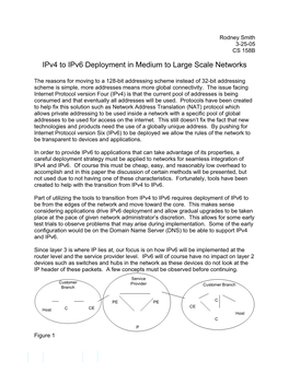 Ipv4 to Ipv6 Deployment in Medium to Large Scale Networks