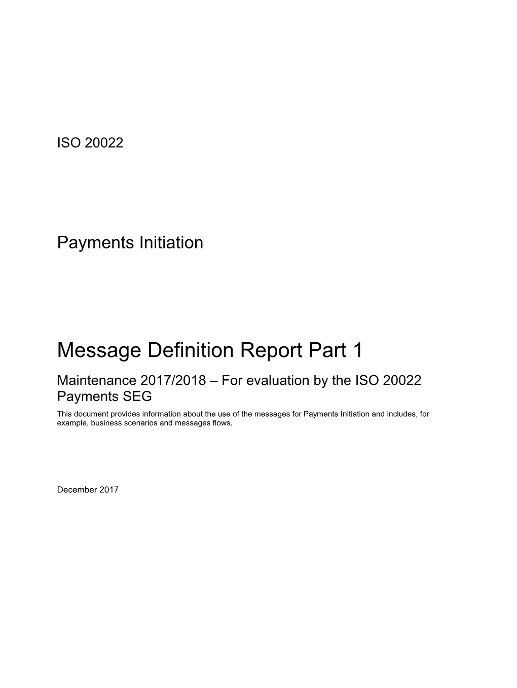 ISO 20022 MDR Part 1 - Payment Initiation