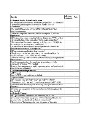 ISO 900 Sample Internal Audit Checklist Section 5