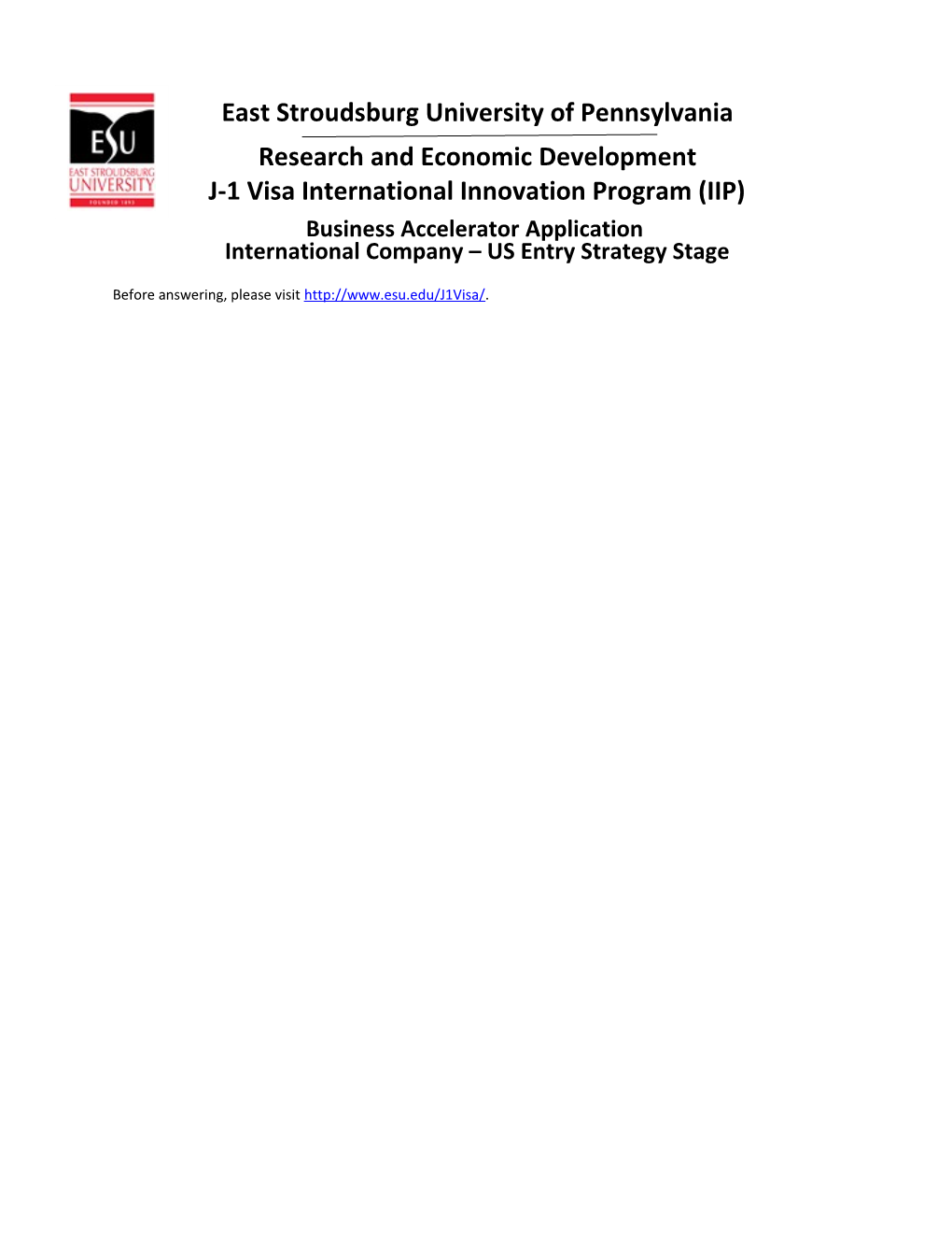 J-1 Visa International Innovation Program (IIP)