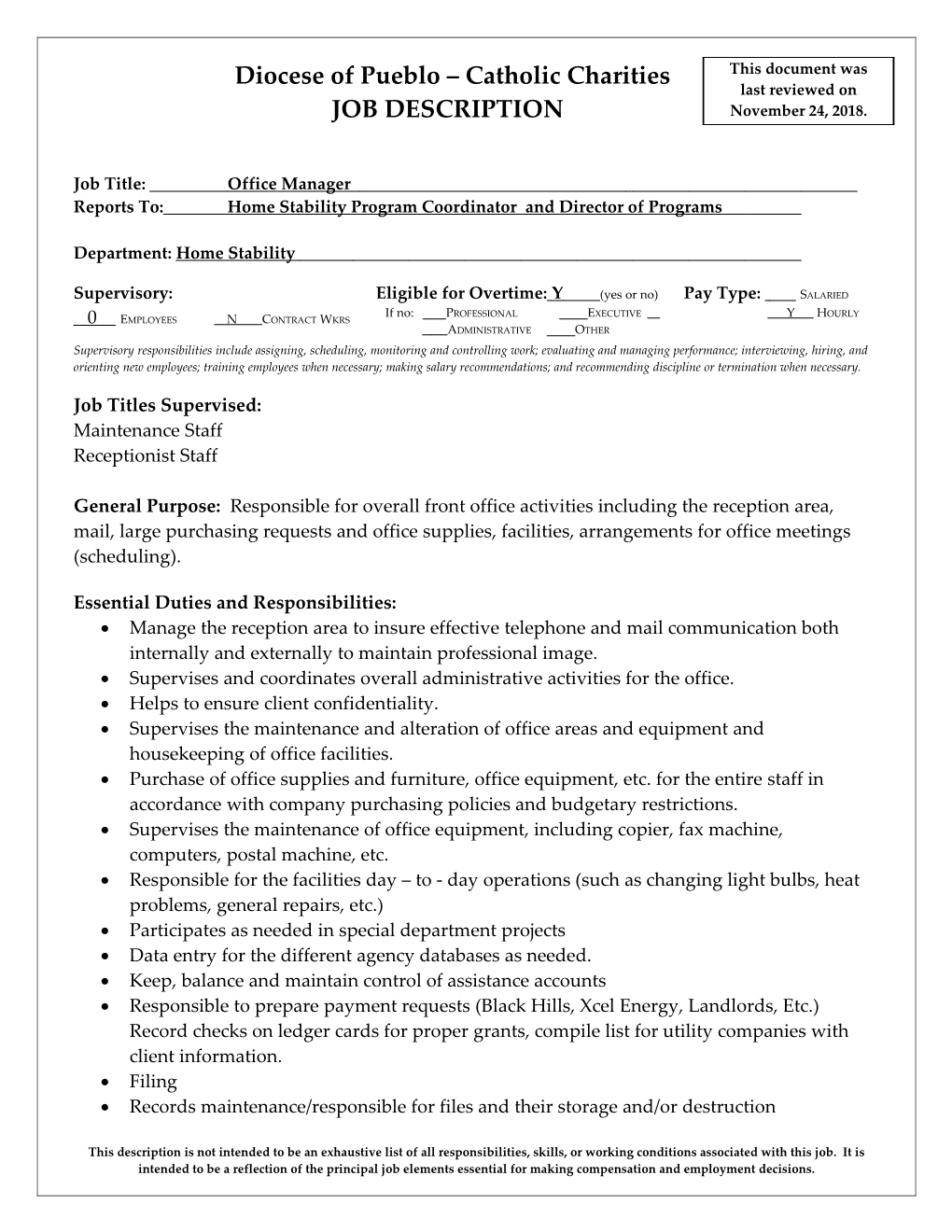 JD - Blank Job Description - NALC (A0209069)