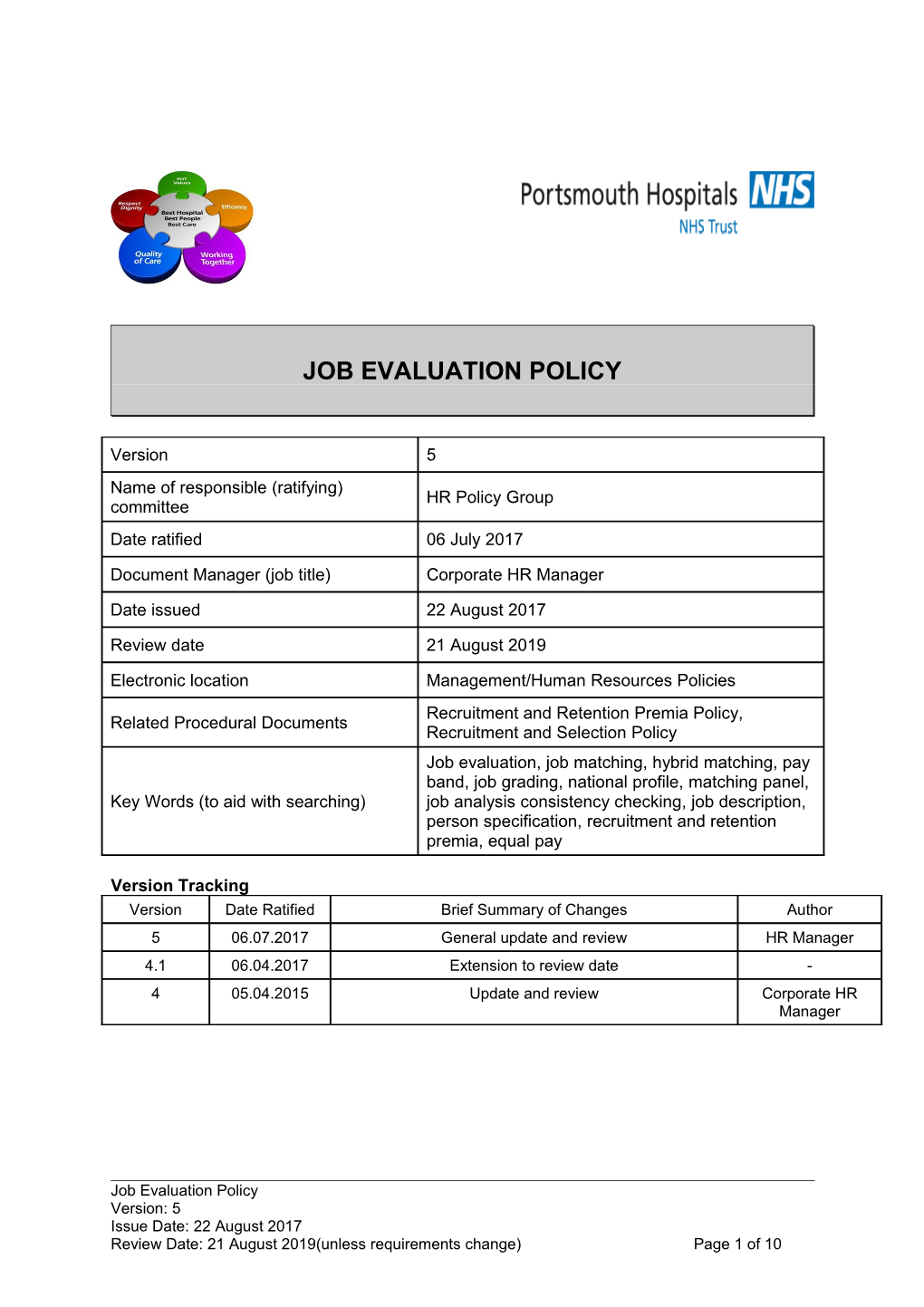 Job Evaluation Policy