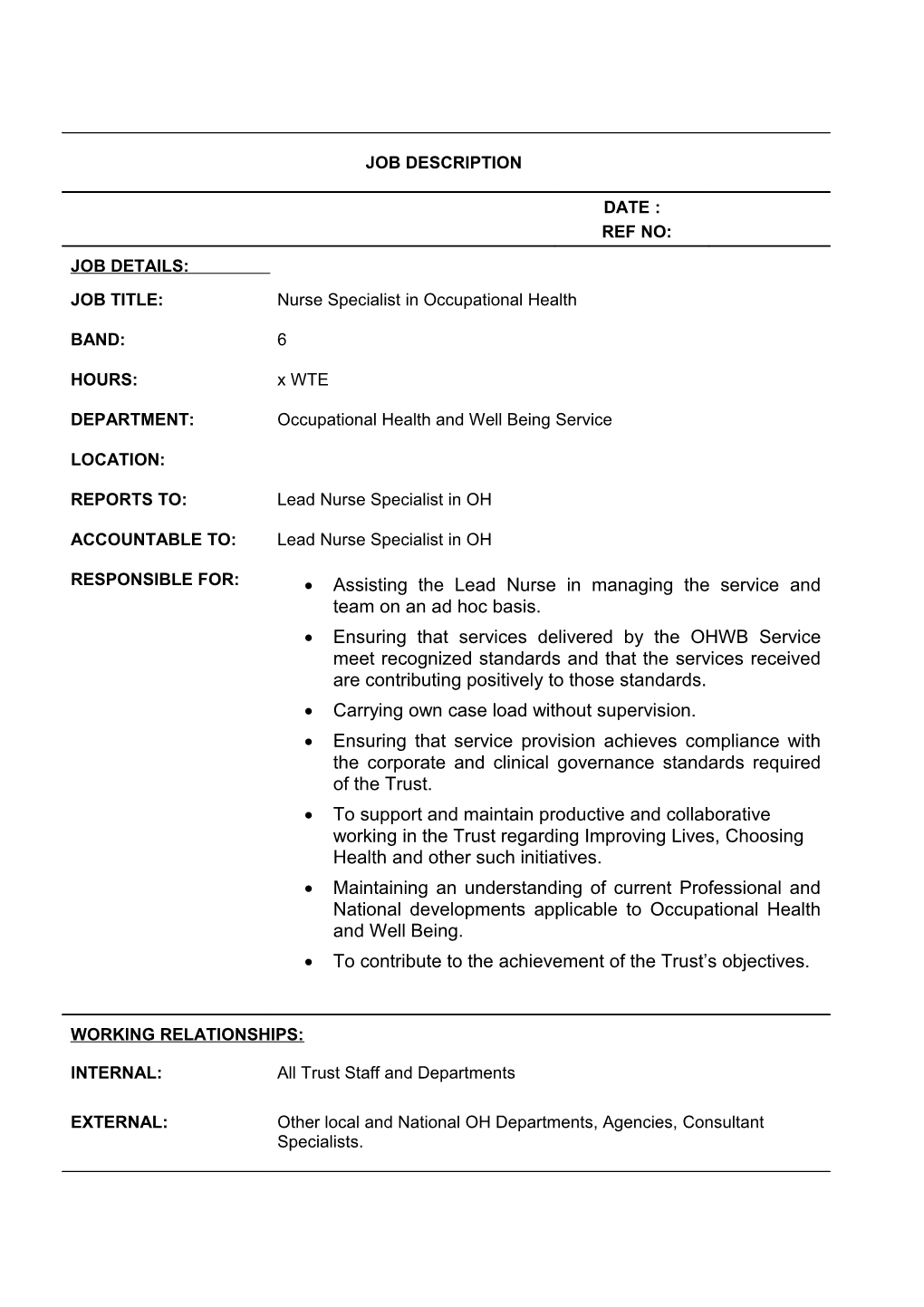 Job Matching / Evaluation Request Form
