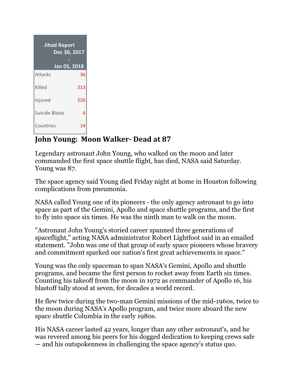 John Young: Moon Walker- Dead at 87