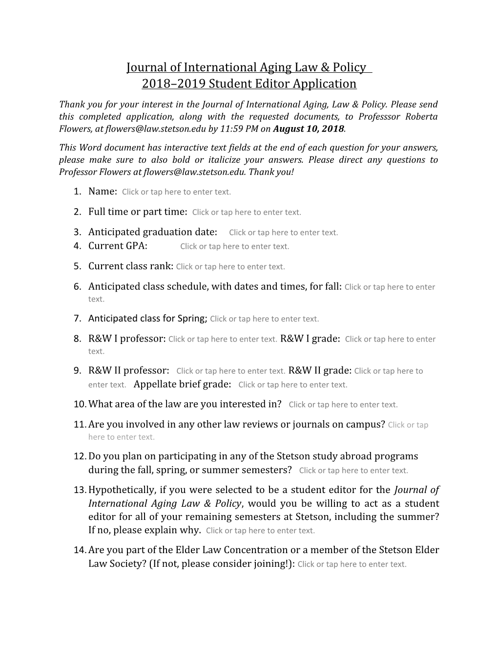 Journal of International Aging Law & Policy 2018 2019 Student Editor Application