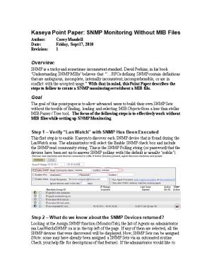 Kaseya Point Paper: SNMP Monitoring Without MIB Files