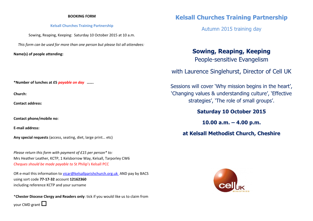 Kelsall Churches Training Partnership