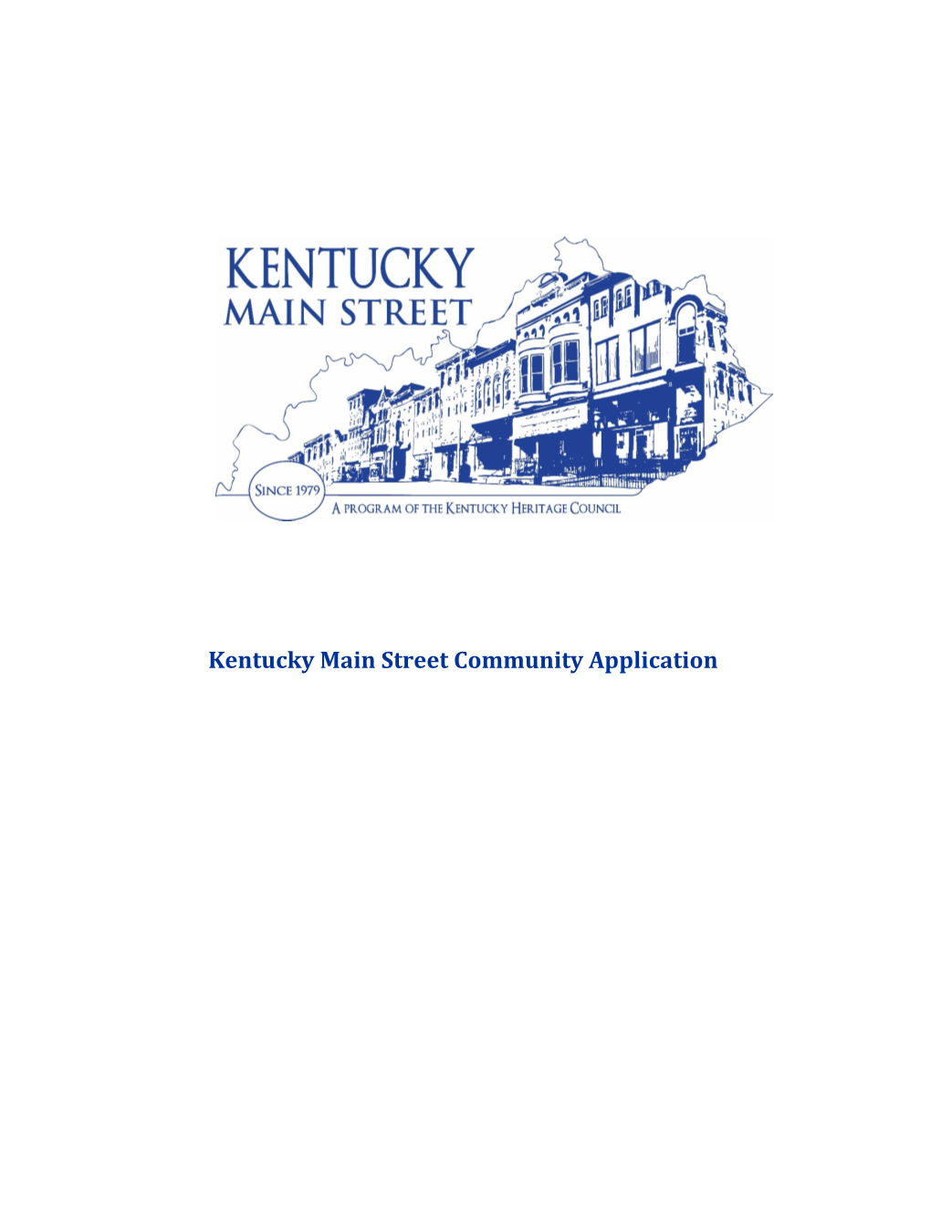 Kentucky Main Street Community Application