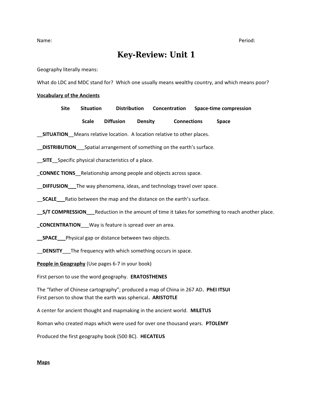 Key-Review:Unit 1