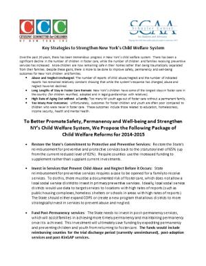 Key Strategies to Strengthen New York S Child Welfare System