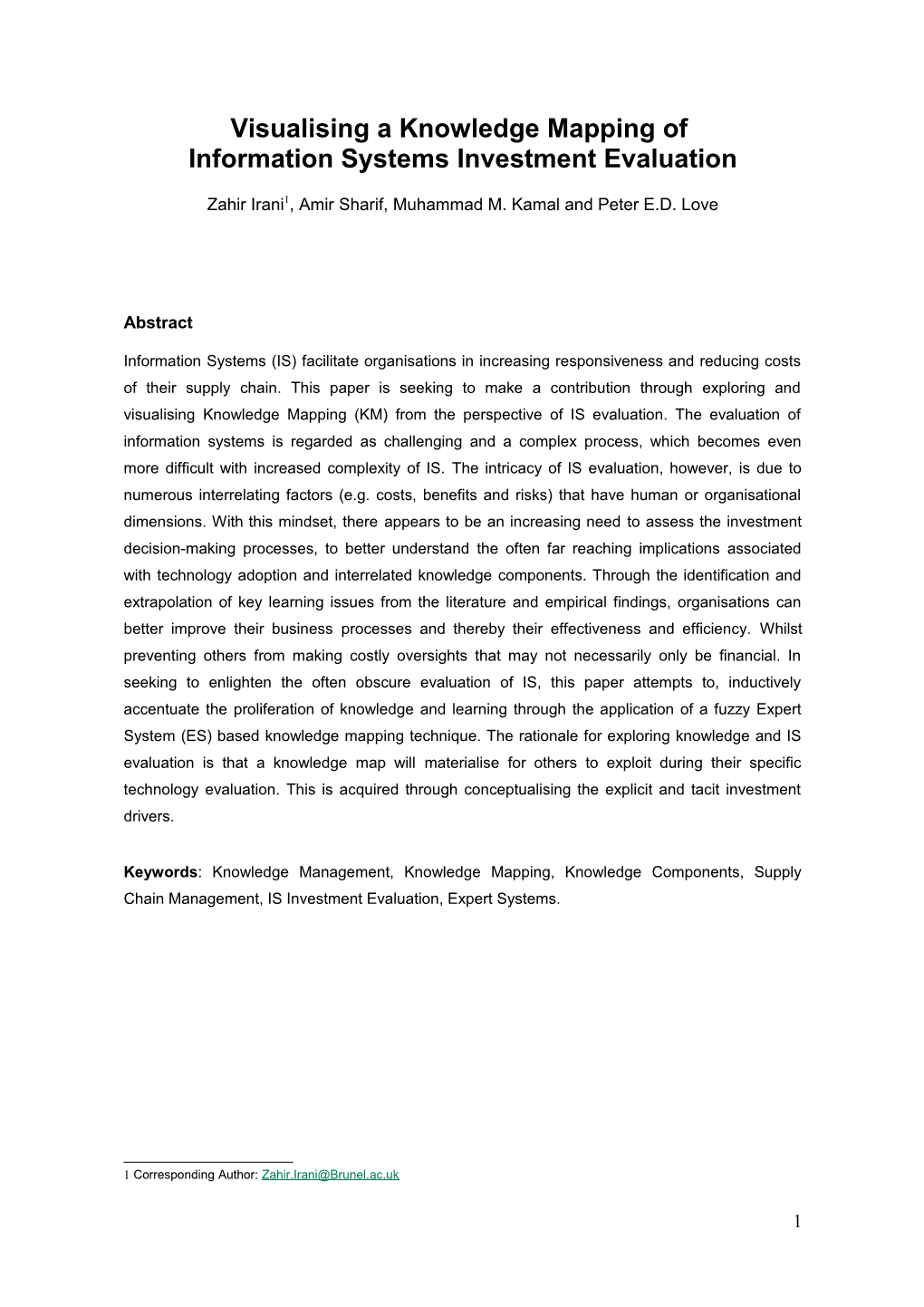 Knowledge Mapping for Information Systems Evaluation in Manufacturing