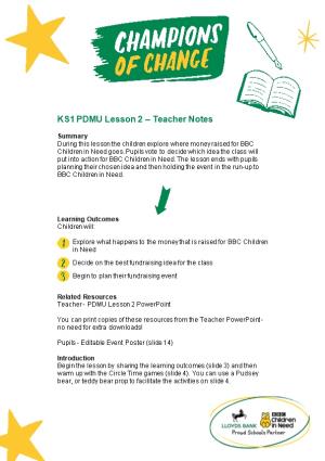 KS1 PDMU Lesson 2 Teacher Notes