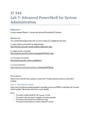 Lab 7: Advanced Powershell for System Administration