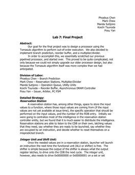 Lab 7: Final Project
