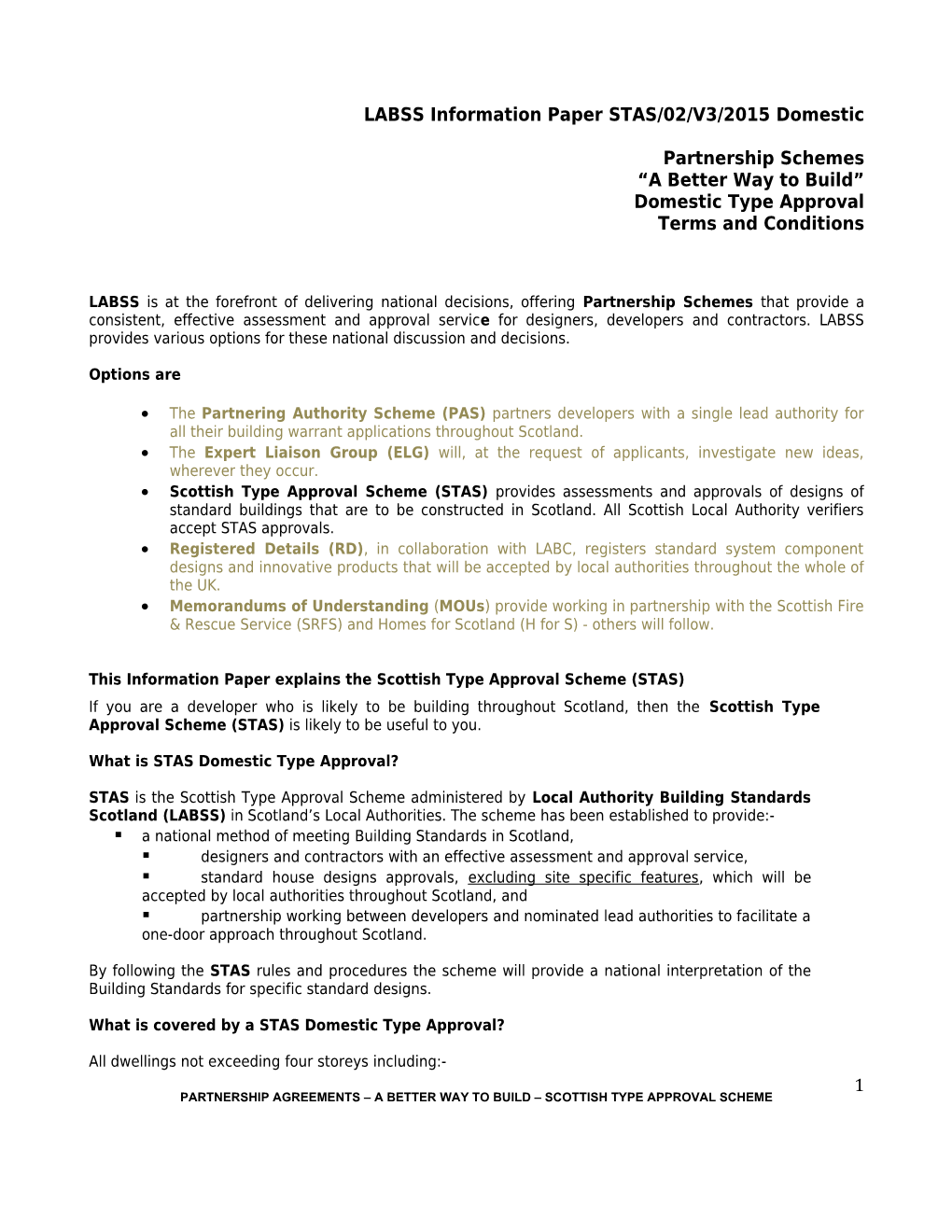 LABSS Information Paper STAS/02/V3/2015 Domestic