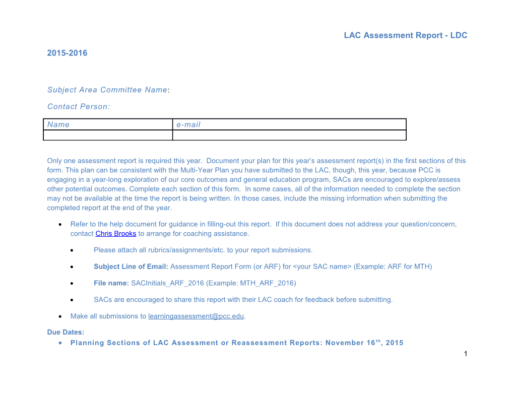 LAC Assessment Report - LDC