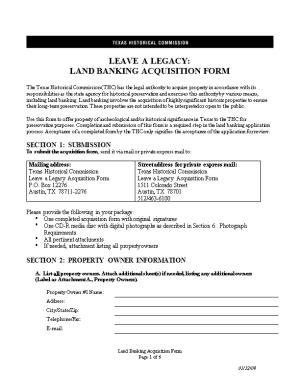 Land Banking Acquisition Form