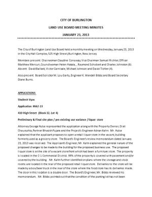 Land Use Board Meeting Minutes