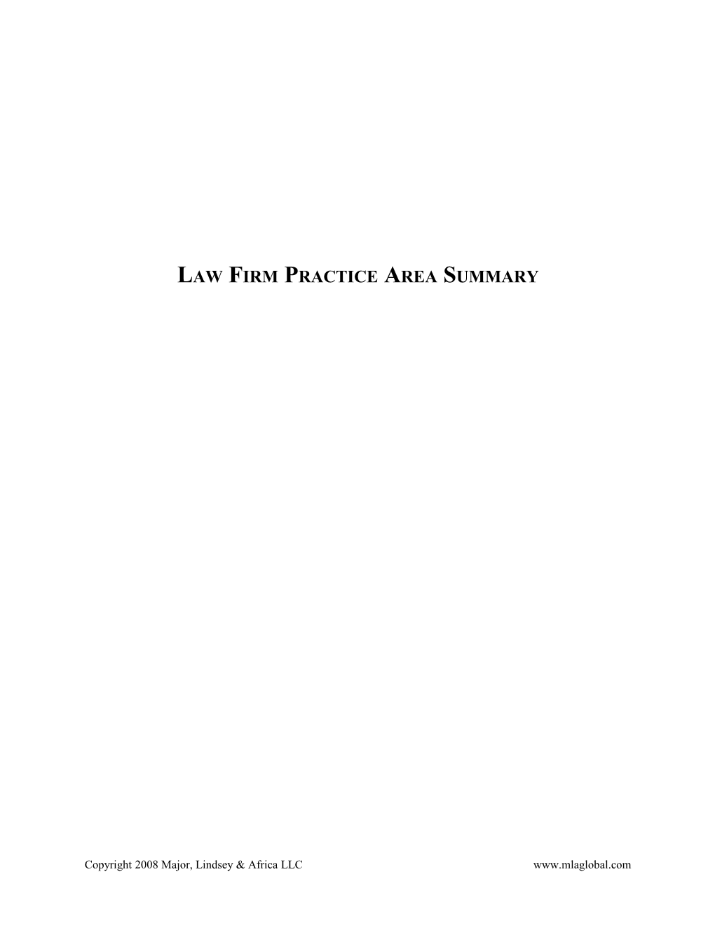 Law Firm Practice Area Summary