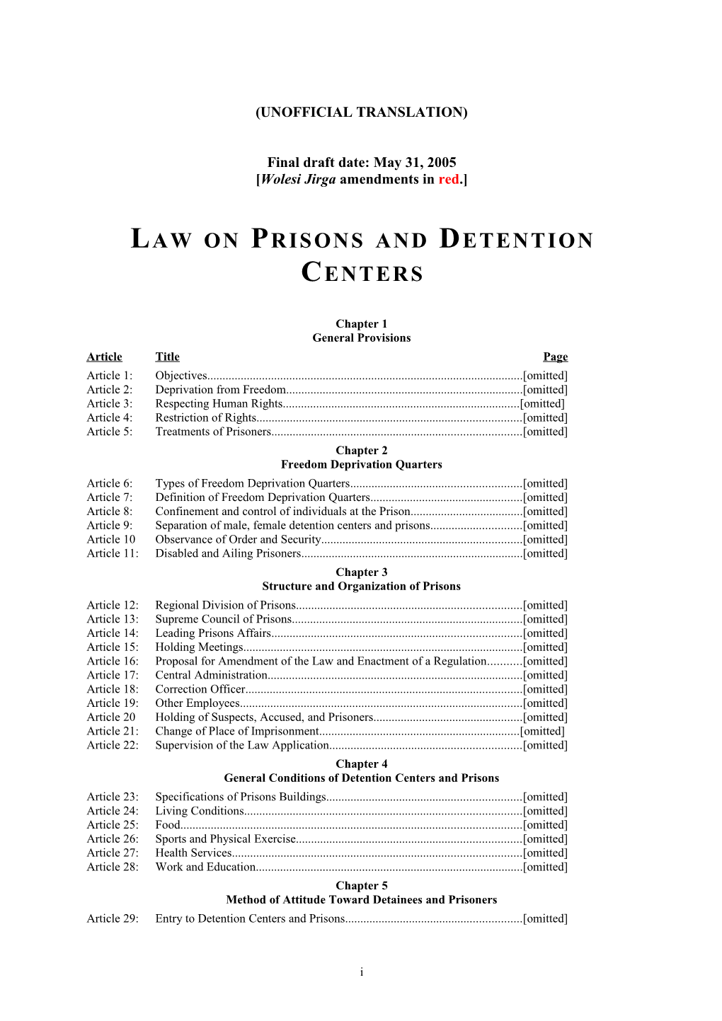 Law Prisons and Detention Centers