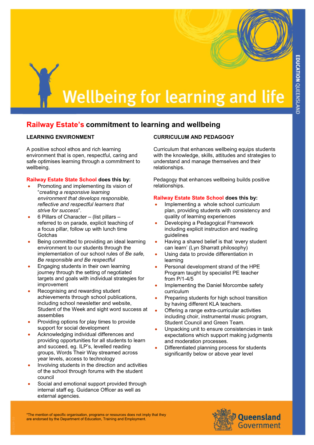 Learning and Wellbeing Case Study Template